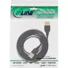 InLine USB 2.0 platte kabel Type-A stekker / bus goud gecoat zwart 0,5 m