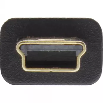 InLine USB 2.0 platte kabel USB Type-A stekker / Mini-B stekker 5-polig zwart/goud 5m