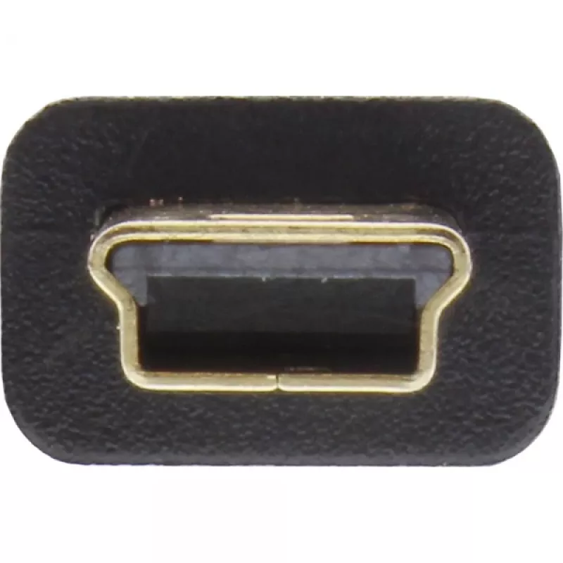 InLine USB 2.0 platte kabel USB Type-A stekker / Mini-B stekker 5-polig zwart/goud 5m