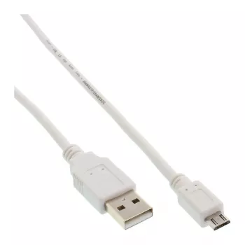 InLine Micro-USB-2.0-kabel USB Type-A stekker / Micro-B stekker, wit, 1,5 m