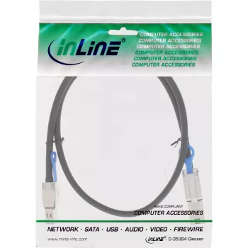 InLine externe Mini SAS HD-kabel SFF-8644 naar SFF-8088 6 Gb/s 1 m