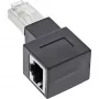 InLine patchkabel-adapter Cat.6A, RJ45 stekker / bus, 90° naar rechts afgehoekt