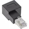 InLine patchkabel-adapter Cat.6A, RJ45 stekker / bus, 90° naar rechts afgehoekt