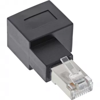 InLine patchkabel-adapter Cat.6A, RJ45 stekker / bus, 90° naar rechts afgehoekt