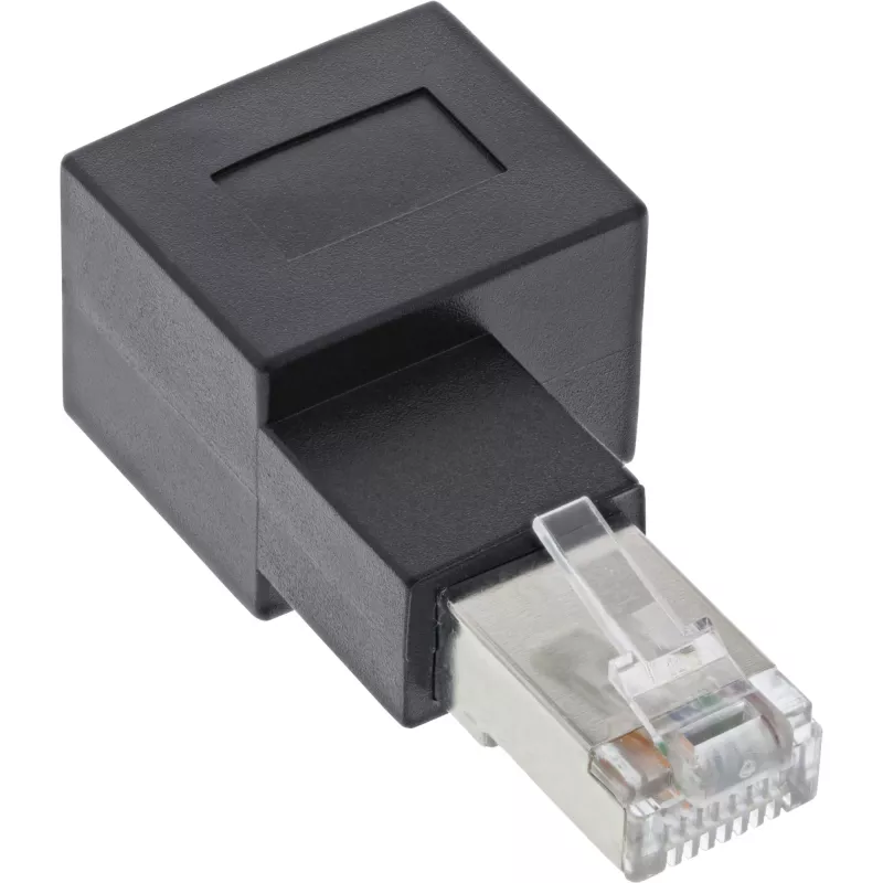 InLine patchkabel-adapter Cat.6A, RJ45 stekker / bus, 90° naar rechts afgehoekt