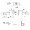 InLine patchkabel-adapter Cat.6A, RJ45 stekker / bus, 90° naar rechts afgehoekt