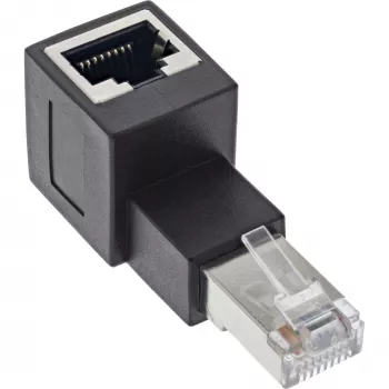 InLine patchkabel-adapter Cat.6A, RJ45 stekker / bus, 90° naar boven afgehoekt