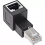 InLine patchkabel-adapter Cat.6A, RJ45 stekker / bus, 90° naar boven afgehoekt