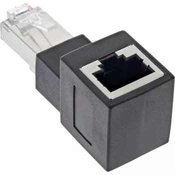InLine patchkabel-adapter Cat.6A, RJ45 stekker / bus, 90° naar boven afgehoekt