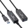 InLine USB3.2 Gen.1 actieve repeater-kabel Type-A stekker / bus, zwart, 20 m