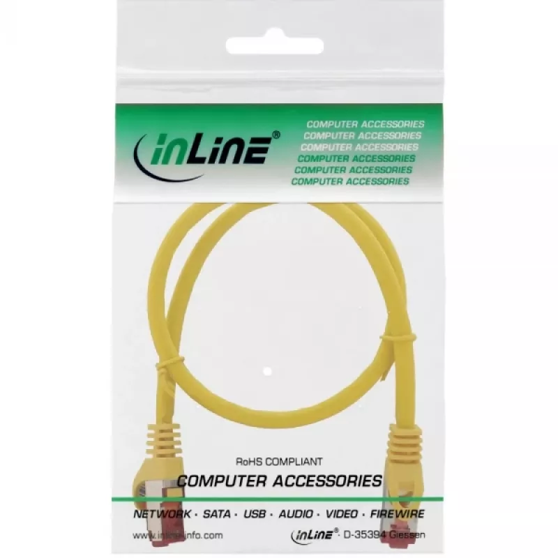 InLine patchkabel S/FTP PiMF Cat.6 250MHz koper halogeenvrij geel 0,25 m