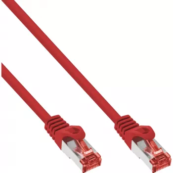 InLine patchkabel S/FTP PiMF Cat.6 250MHz koper halogeenvrij rood 0,25 m