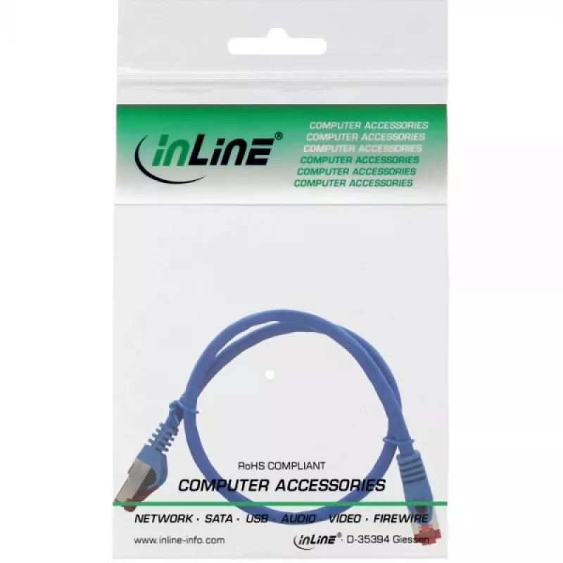 InLine patchkabel S/FTP PiMF Cat.6 250MHz koper halogeenvrij blauw 0,5 m