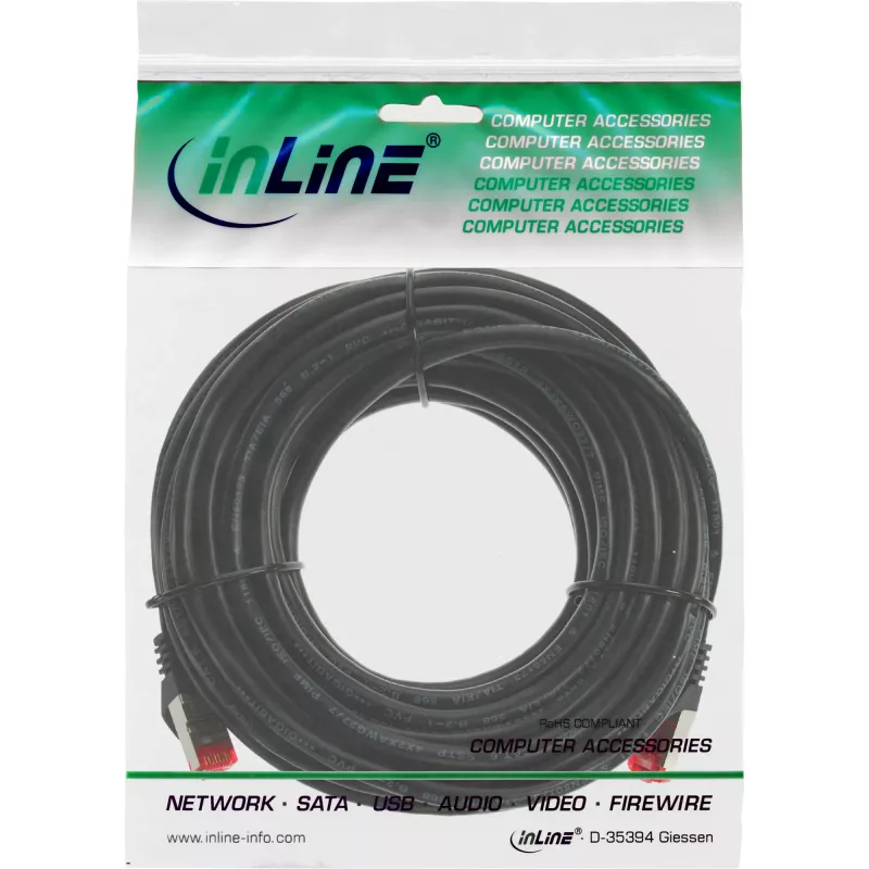 InLine patchkabel S/FTP PiMF Cat.6 250MHz koper halogeenvrij zwart 7,5 m