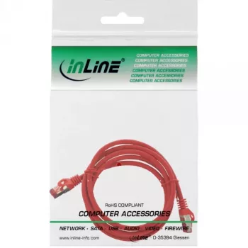InLine patchkabel S/FTP PiMF Cat.6 250MHz koper halogeenvrij rood 1m