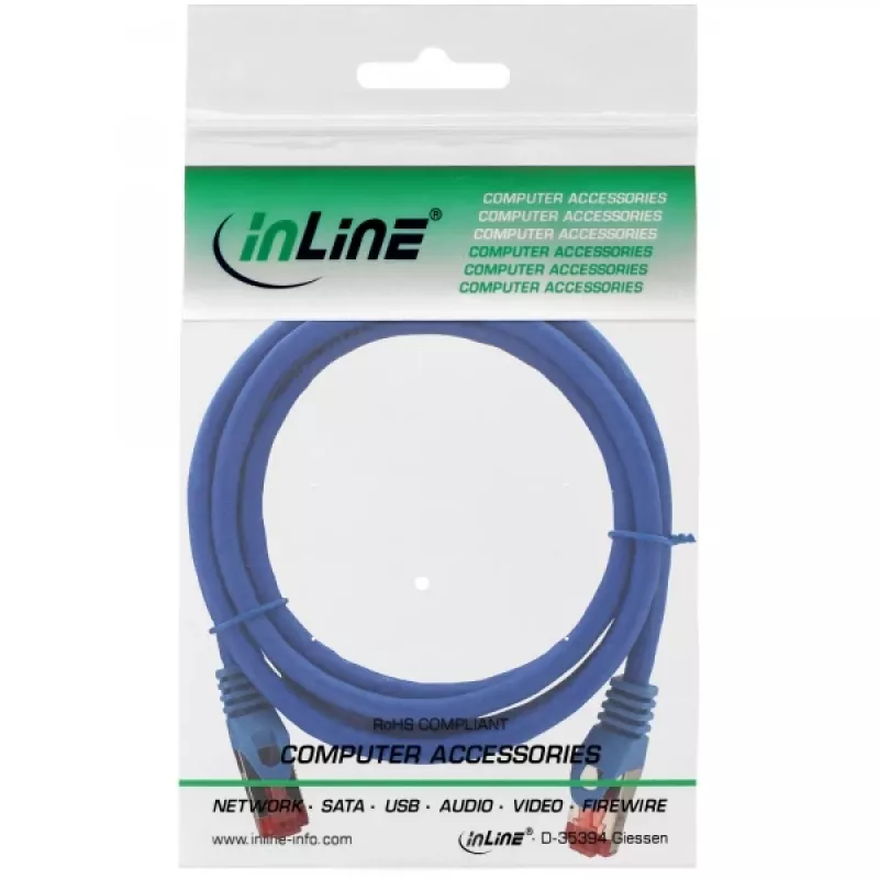 InLine patchkabel S/FTP PiMF Cat.6 250MHz koper halogeenvrij blauw 1,5m