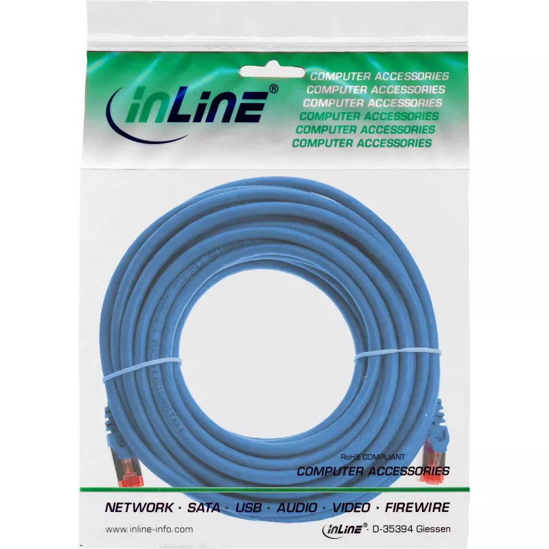 InLine patchkabel S/FTP PiMF Cat.6 250MHz koper halogeenvrij blauw 5m