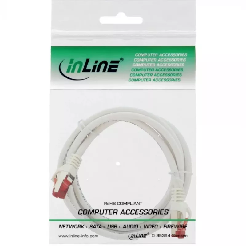 InLine patchkabel S/FTP PiMF Cat.6 250MHz koper halogeenvrij wit 3m