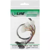 InLine SAS-kabel, Mini SAS SFF-8087/4x SAS SFF-8482+stroom, SAS HDD naar controller 0,75m