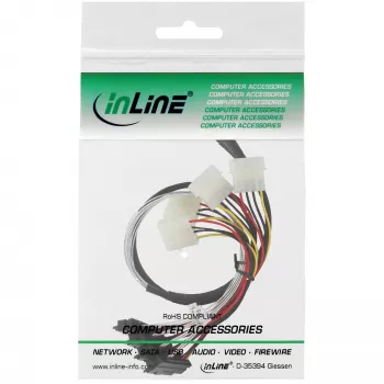 InLine SAS-kabel, Mini SAS SFF-8087/4x SAS SFF-8482+stroom, SAS HDD naar controller 0,75m