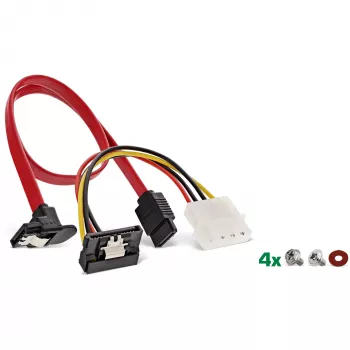 InLine HDD/SSD-montageframe-SET met SATA- en stroomkabel, haaks, incl. schroeven