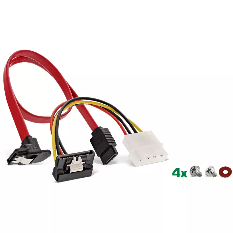 InLine HDD/SSD-montageframe-SET met SATA- en stroomkabel, haaks, incl. schroeven