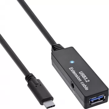 InLine USB 3.2 Gen.1 actieve verlengkabel, USB-C stekker naar USB-A bus, 5 m