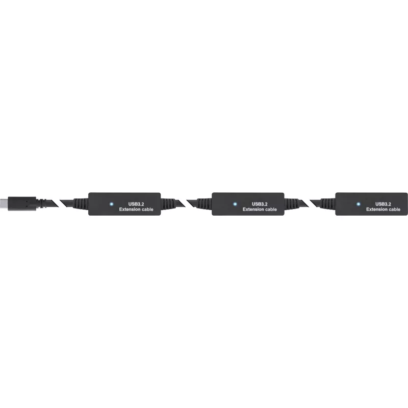 InLine USB 3.2 Gen.1 actieve verlengkabel, USB-C stekker naar USB-C bus, 10 m
