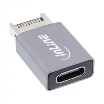InLine USB 3.2-adapter, interne USB-E frontpaneelstekker naar USB-C bus