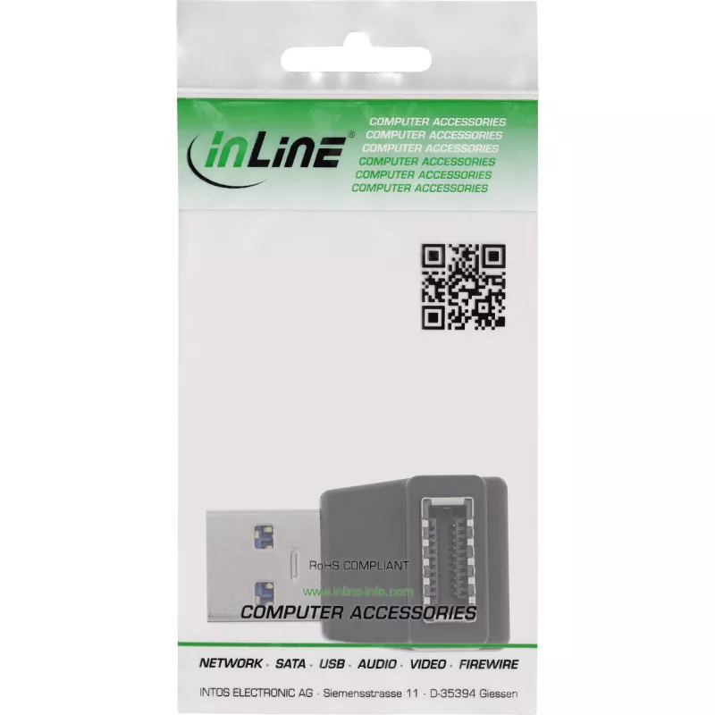 InLine USB 3.2-adapter, USB-A stekker naar interne USB-E frontpaneelbus
