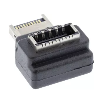 InLine USB 3.2-adapter intern, frontpaneel USB-E stekker naar USB-E bus 90°