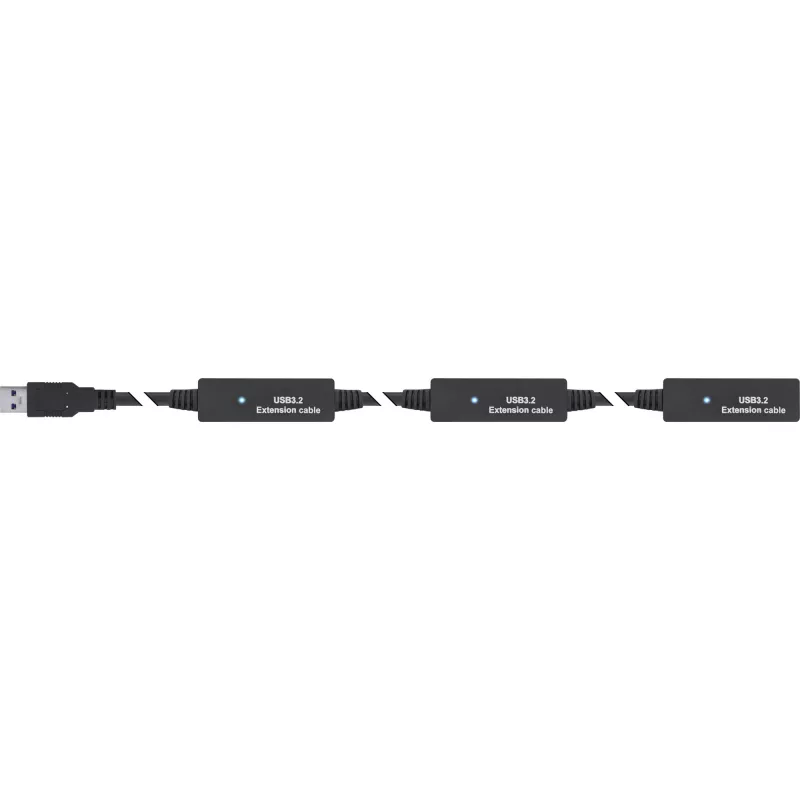 InLine USB 3.2 Gen.1 actieve verlengkabel, USB-A stekker naar USB-C bus, 10 m