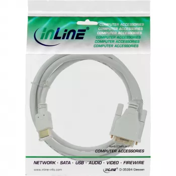 InLine HDMI naar DVI-kabel stekker / 18+1 stekker wit goud 5m