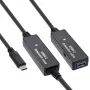 InLine USB 3.2 Gen.1 actieve verlengkabel, USB-C stekker naar USB-A bus, 15 m