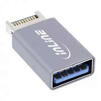 InLine USB 3.2-adapter, interne USB-E frontpaneelstekker naar USB-A bus