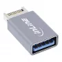 InLine USB 3.2-adapter, interne USB-E frontpaneelstekker naar USB-A bus