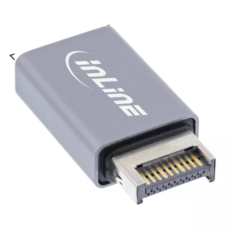 InLine USB 3.2-adapter, interne USB-E frontpaneelstekker naar USB-A bus