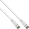 InLine SAT-kabel 2-voudig afgeschermd ultra-low-loss 2x F-stekker >75 dB wit 0,5 m