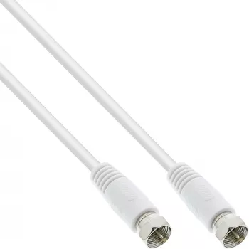 InLine SAT-kabel 2-voudig afgeschermd ultra-low-loss 2x F-stekker >75 dB wit 0,5 m