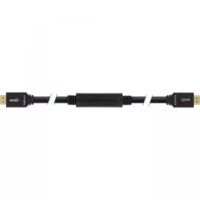 InLine , actieve High Speed HDMI-kabel met Ethernet, M/M, zwart, vergulde contacten, 30 m