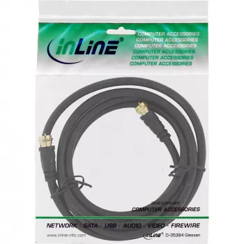 SAT-kabel Premium InLine 69303P 2-voudig afgeschermd 2x F-stekker 3m zwart