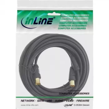 InLine antennekabel 2-voudig afgeschermd >85 dB zwart 20 m