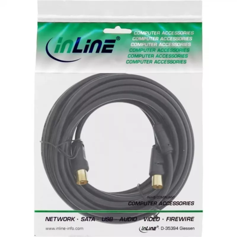 InLine antennekabel 2-voudig afgeschermd >85 dB zwart 20 m