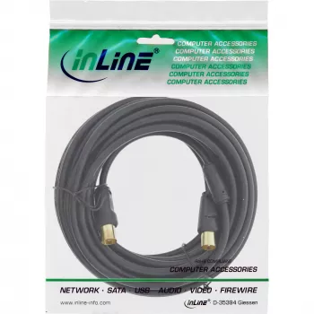 InLine antennekabel 2-voudig afgeschermd >85 dB zwart 10 m