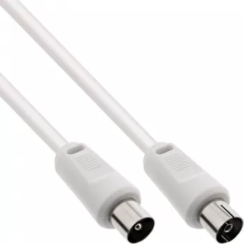 InLine antennekabel 2-voudig afgeschermd ultra-geringe demping >75 dB wit 10 m
