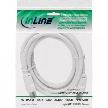 InLine antennekabel 2-voudig afgeschermd ultra gering verlies >75dB wit 3m