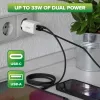 InLine USB-voeding oplader USB-A + USB Type-C 33W PD + QC
