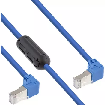 InLine patchkabel aan beide zijden naar beneden afgewinkeld S/FTP (PiMf) Cat.6 PVC blauw 1,6 m