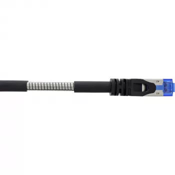 InLine patchkabel gepantserd U/FTP Cat.6A zwart 25m