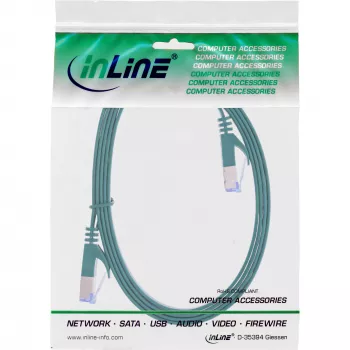 InLine platte patchkabel U/FTP Cat.6A groen 0,5 m